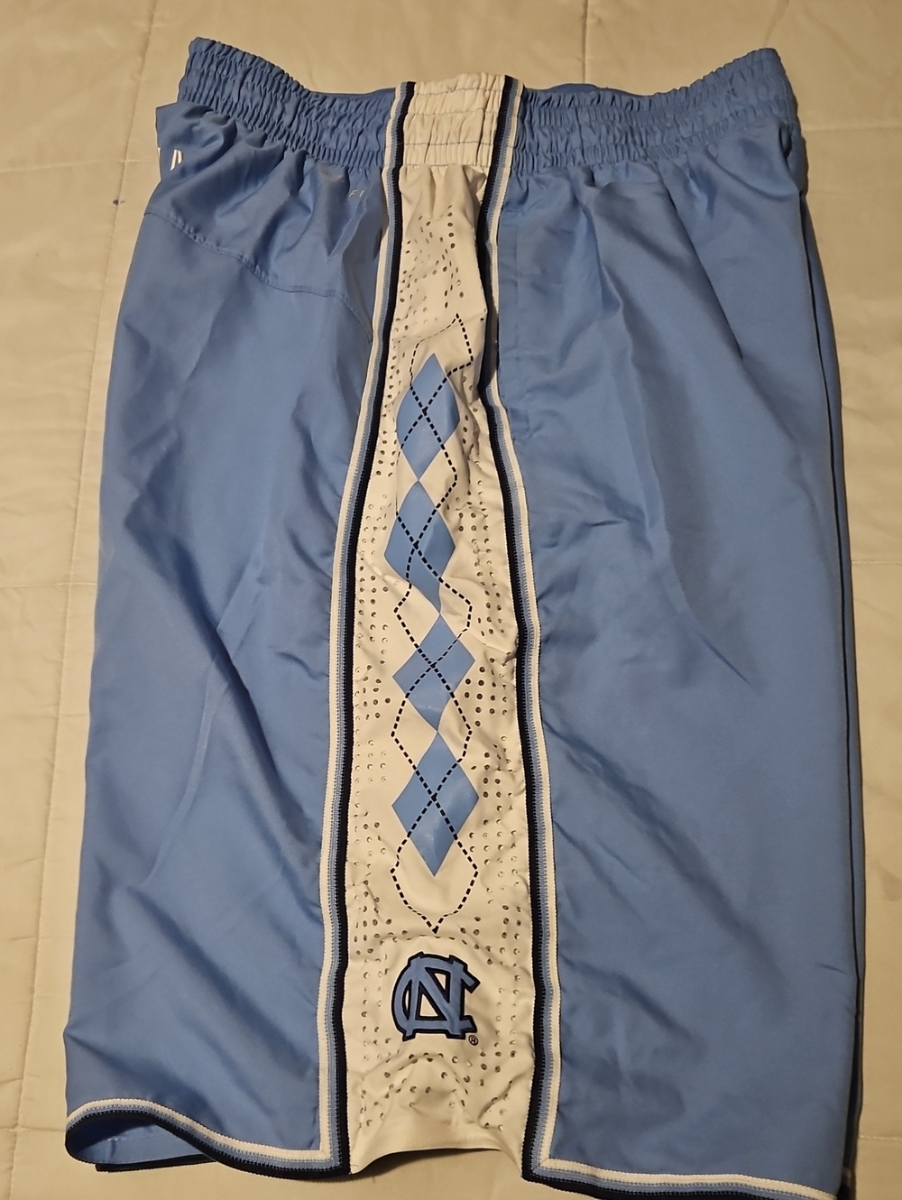 Jordan Men's Carolina Blue Athletic Shorts with Cream Argyle Panel